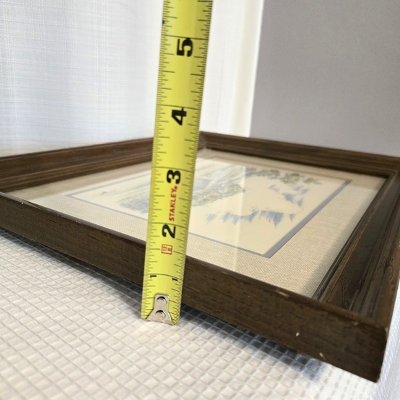 Ink Watercolor Signed Needer Framed Art Textured Matte Country Farm Scene Bridge - Picture 8 of 10